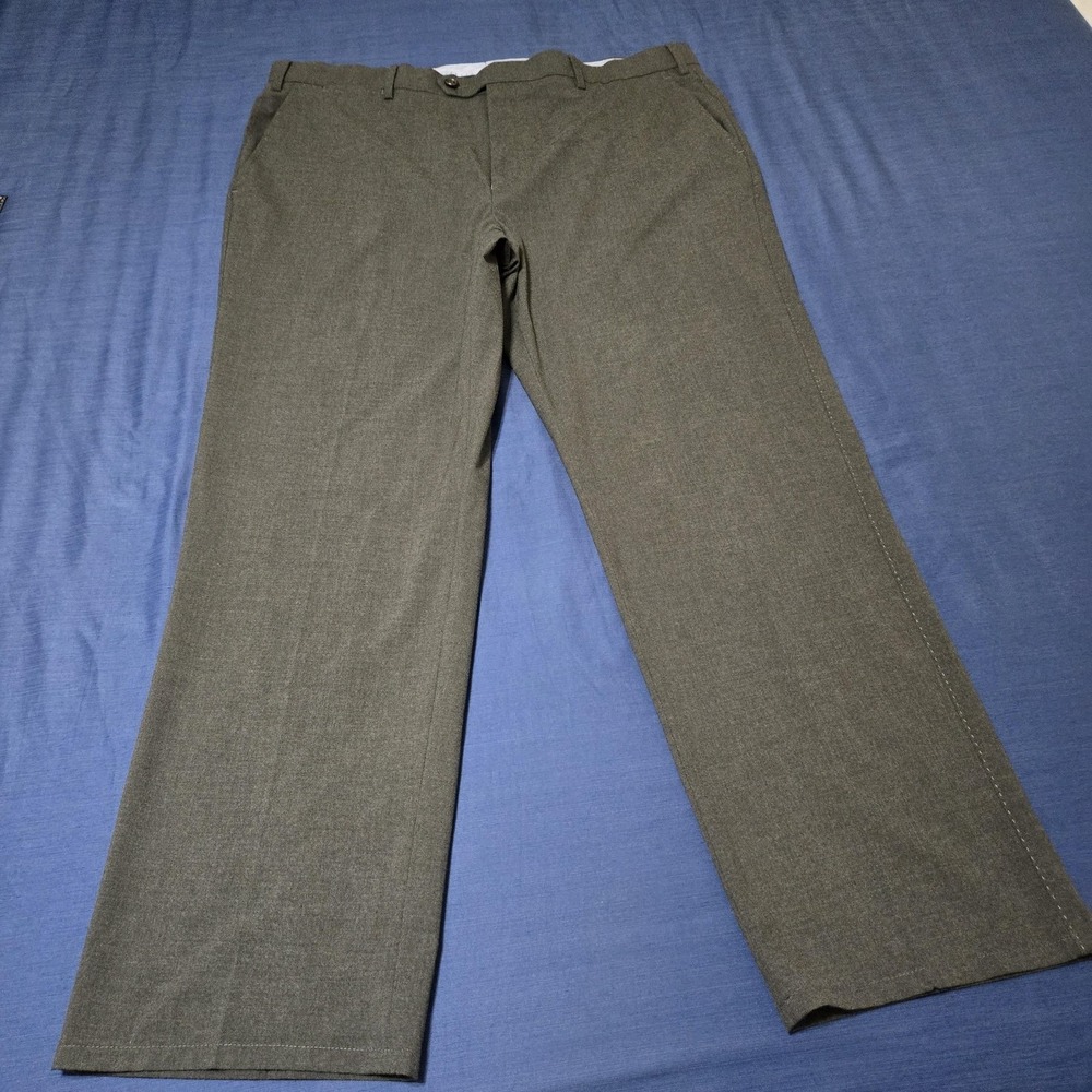 Hart Schaffner Marx‎ Dress Pants Mens 40x30 Gray Stretch Flat Front Straight Leg
